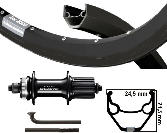 Kgs achterwiel 28 inch (622) zac2000 + spaak zw cass centerl 8-10 sp