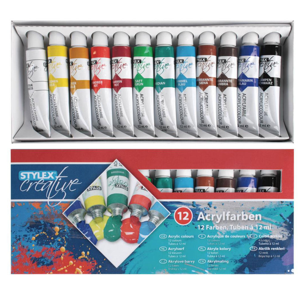 Stylex acrylverf 12ml 12 tubes