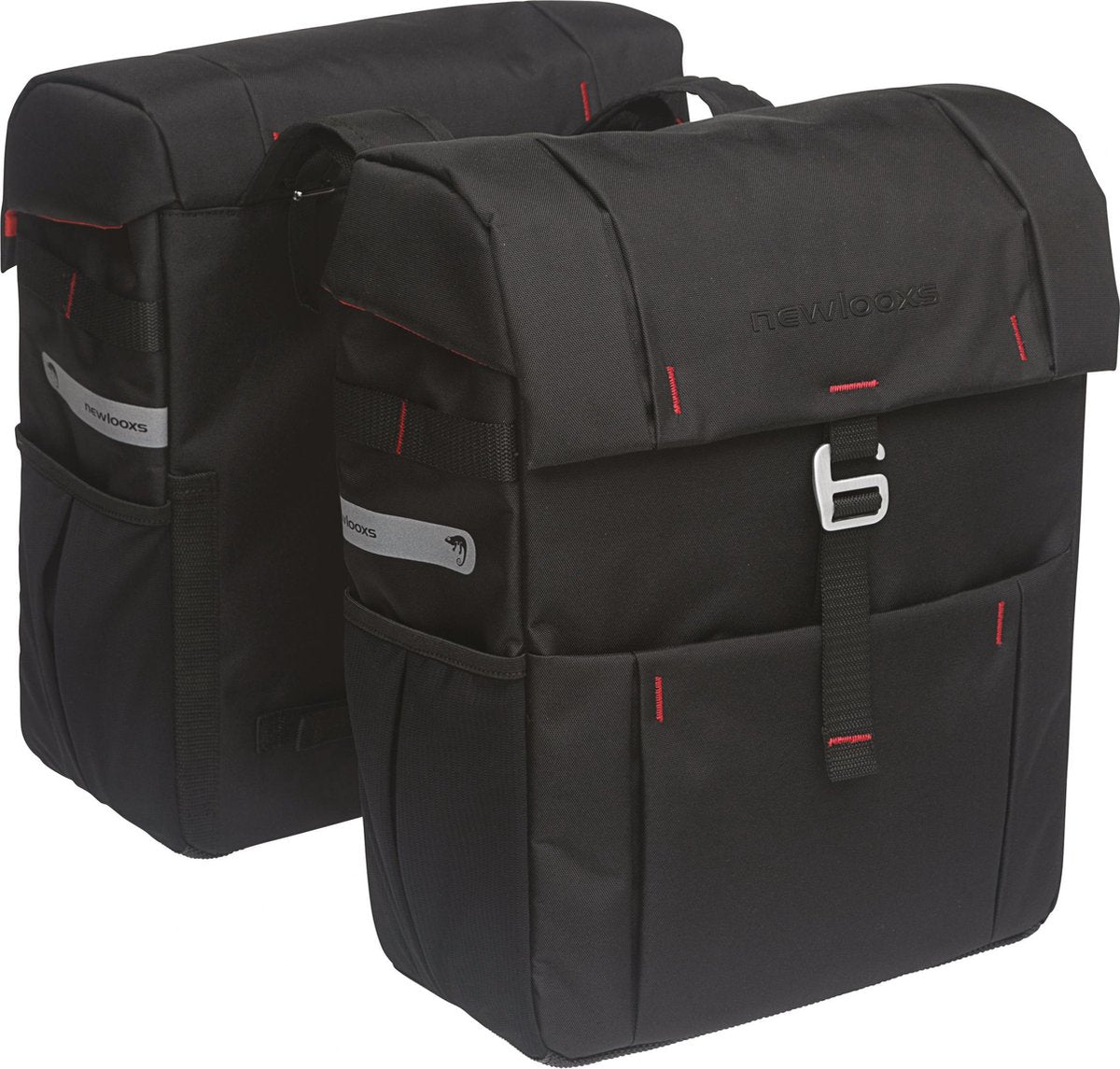 Newlooxs New looxs vigo double - dubbele fietstas - geschikt voor elektrische fietsen - fietstas met modern design - 37 liter - zwart