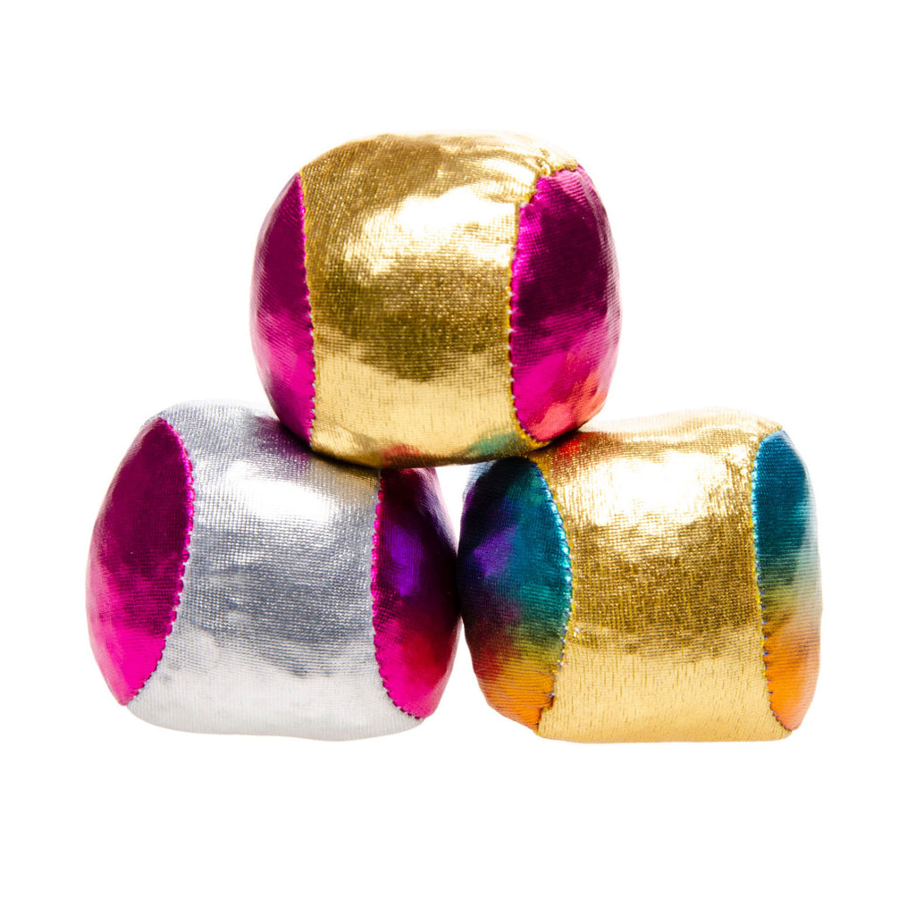 jongleerballen metallic, 3st.