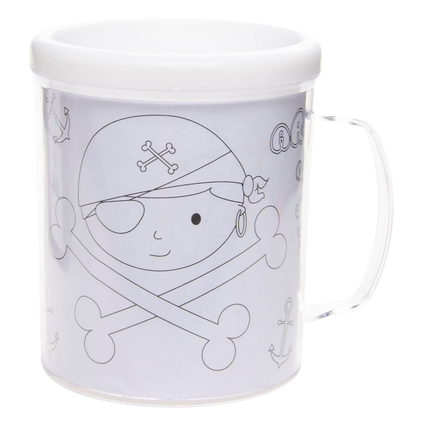 Duckiez kleur je eigen beker piraat 250 ml | 24 stuks