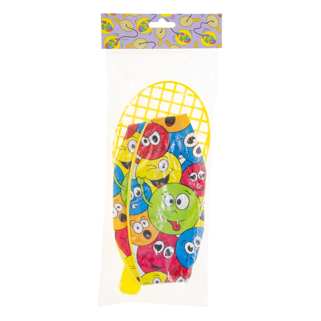 Duckiez racket met tapbal lachgezicht