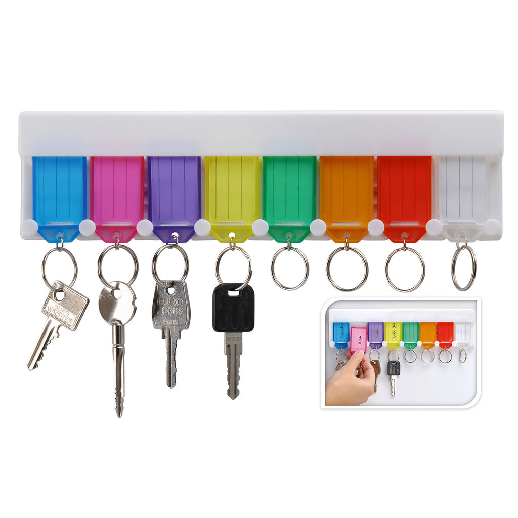 Sleutelrek met sleutelhangers, 8st.