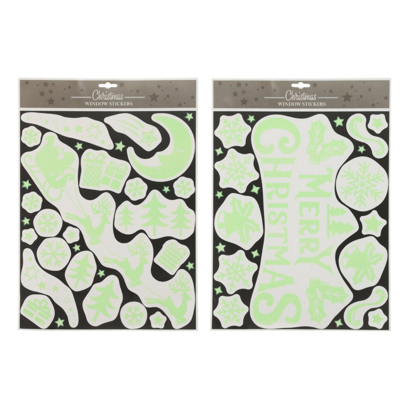 Raamstickers glow in the dark kerst