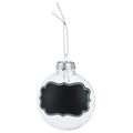 Transparante kerstballen met krijtlabels, 4st.