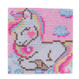 Diamond painting set eenhoorn 17x17cm
