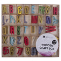 Houten letters gekleurd, 117st.