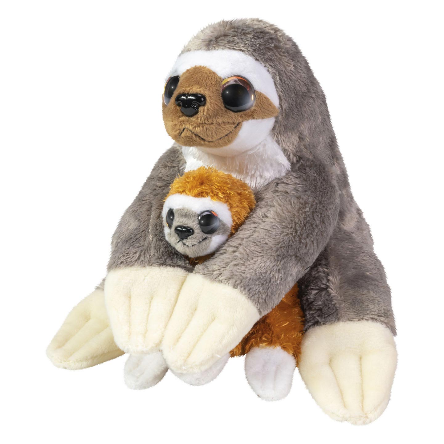Lumo stars knuffel - luiaard caramel en coffee, 24cm