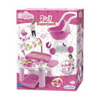 Ecoiffier ecoffier verzorgingsset met poppenwagen