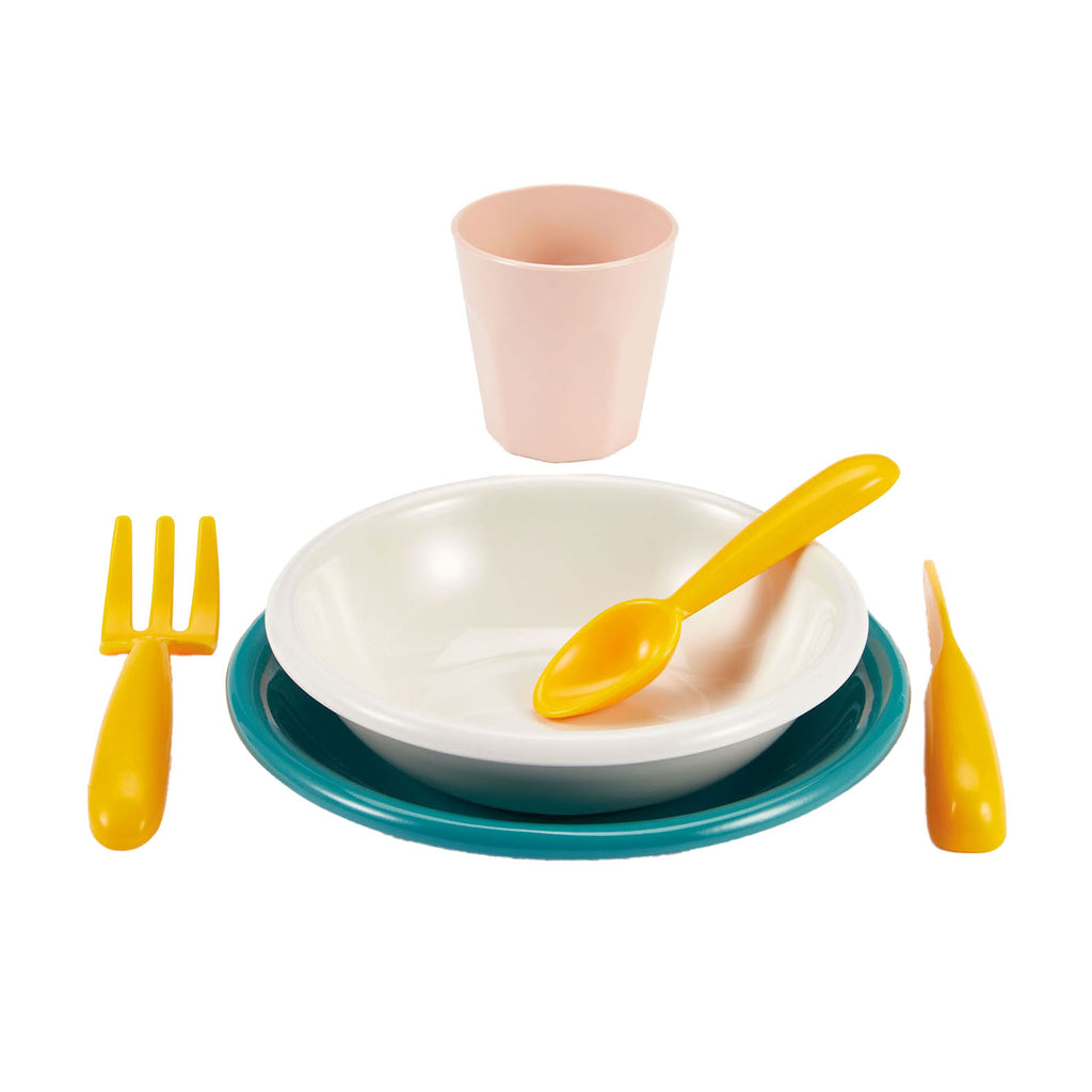 Ecoiffier vert azur picknick speelset met kartonnen picknickmand - 32dlg.