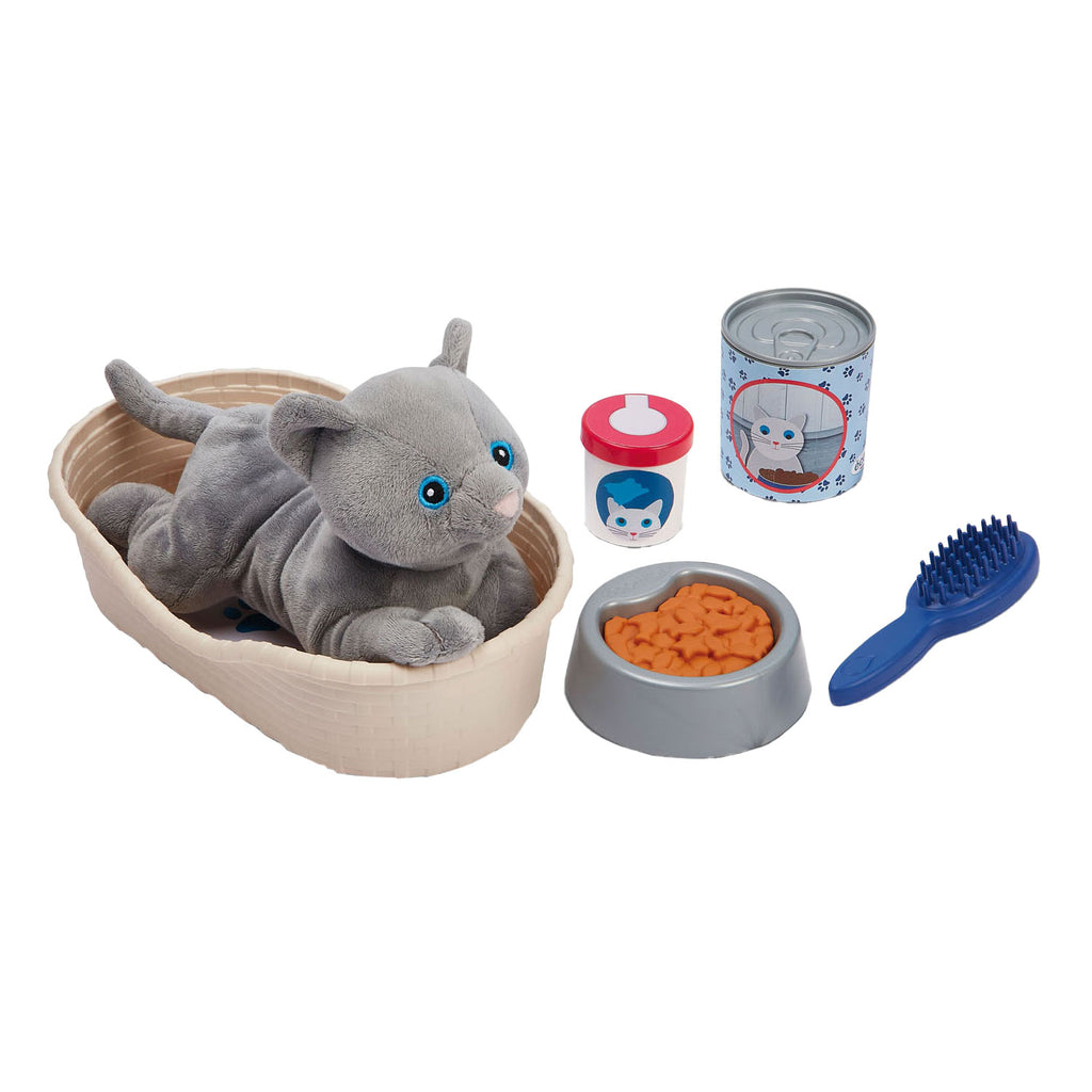 Écoiffier ecoiffier medical knuffel kat met kattenmand speelset - 9dlg.