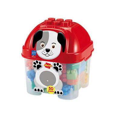 Ecoffier ecoiffier abrick bouwblokken hond in opbergbox - 50dlg.