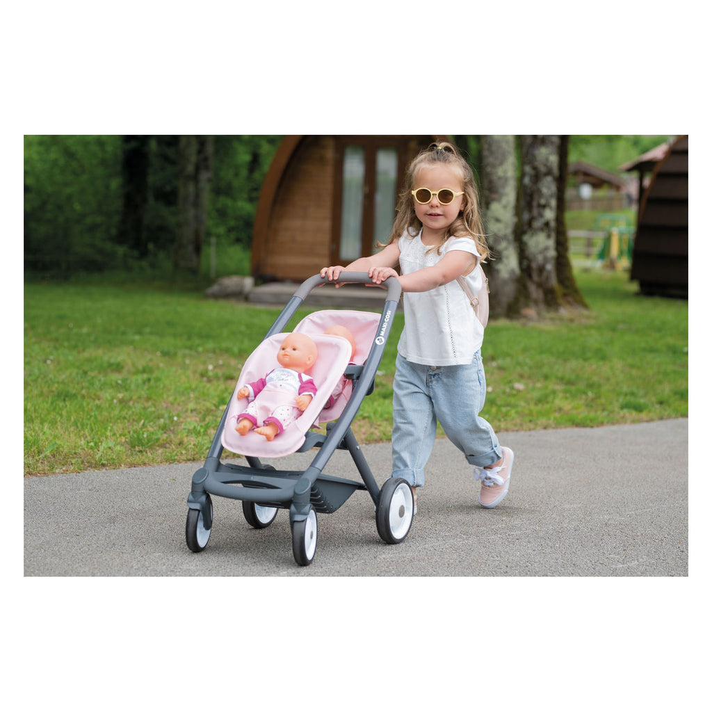 Smoby Maxi-Cosi Poppenwagen voor 2 Poppen