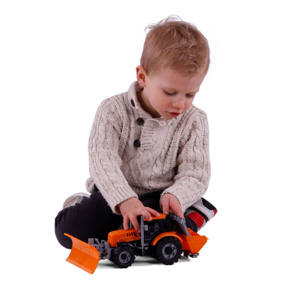 Cavallino tractor met sneeuw ploeg geel, schaal 1:32