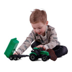 Cavallino tractor met kiepwagen aanhangwagen groen, schaal 1:32