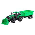 Cavallino tractor met lader en aanhang kiepwagen groen, schaal 1:32