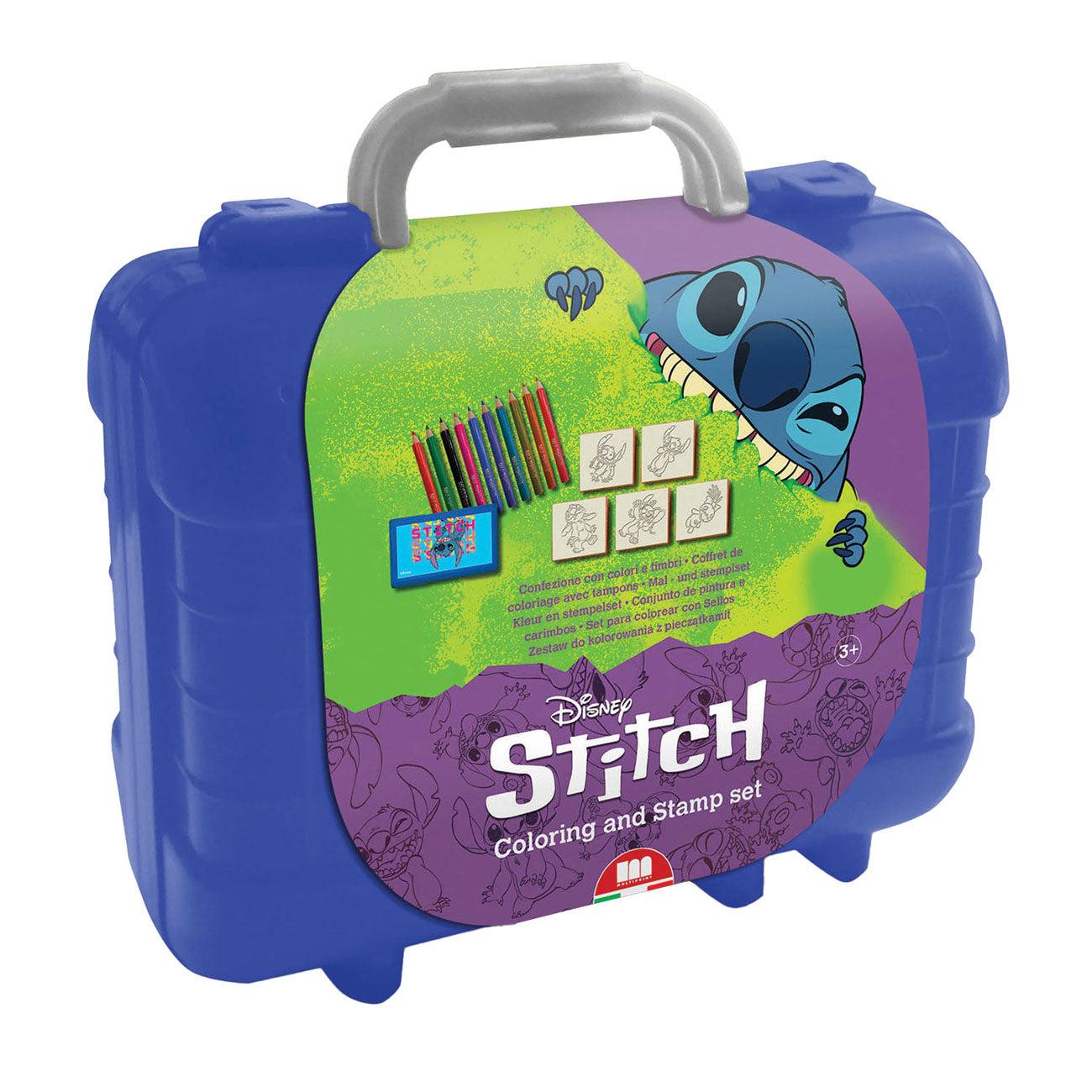 Merkloos sans marque stitch reis stempel- en kleurkoffer