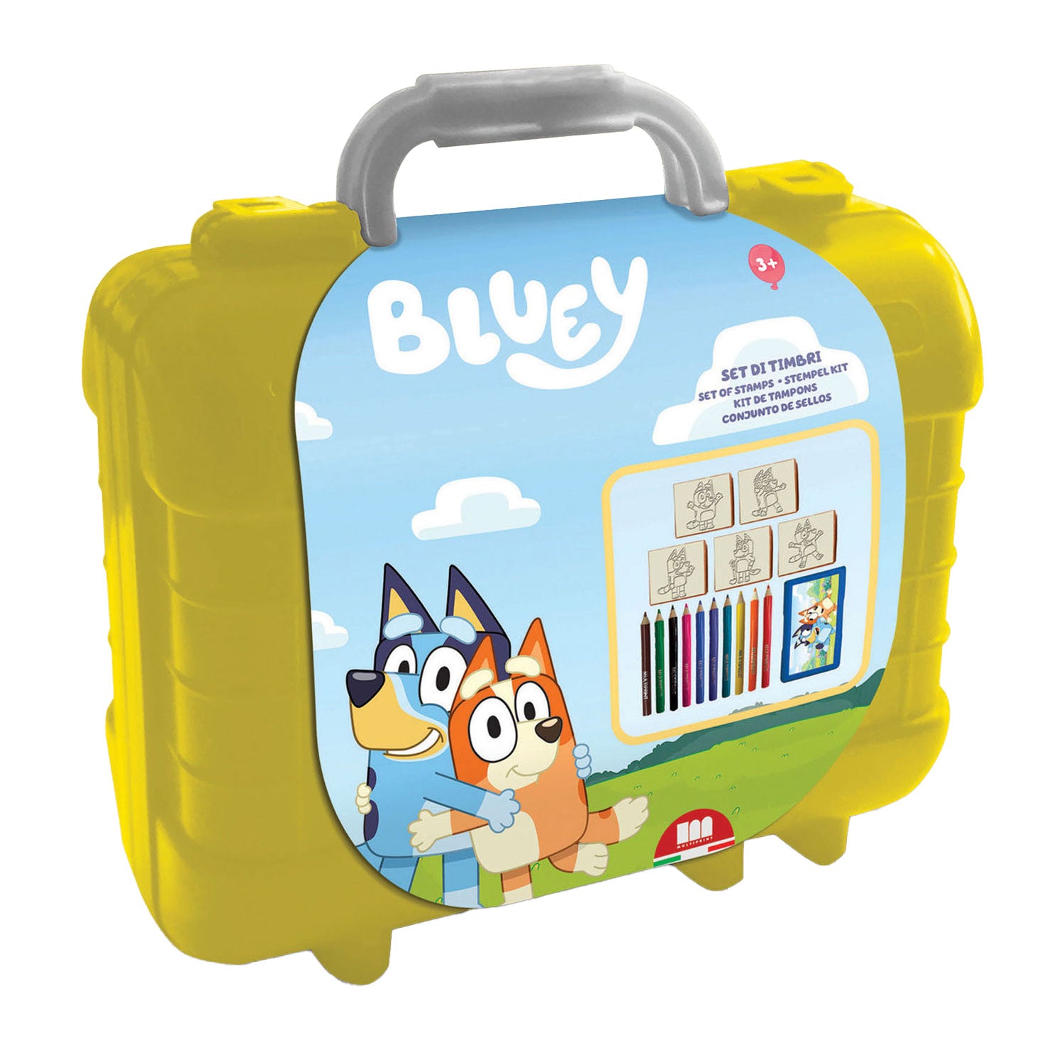 Merkloos sans marque bluey reis stempel- en kleurkoffer