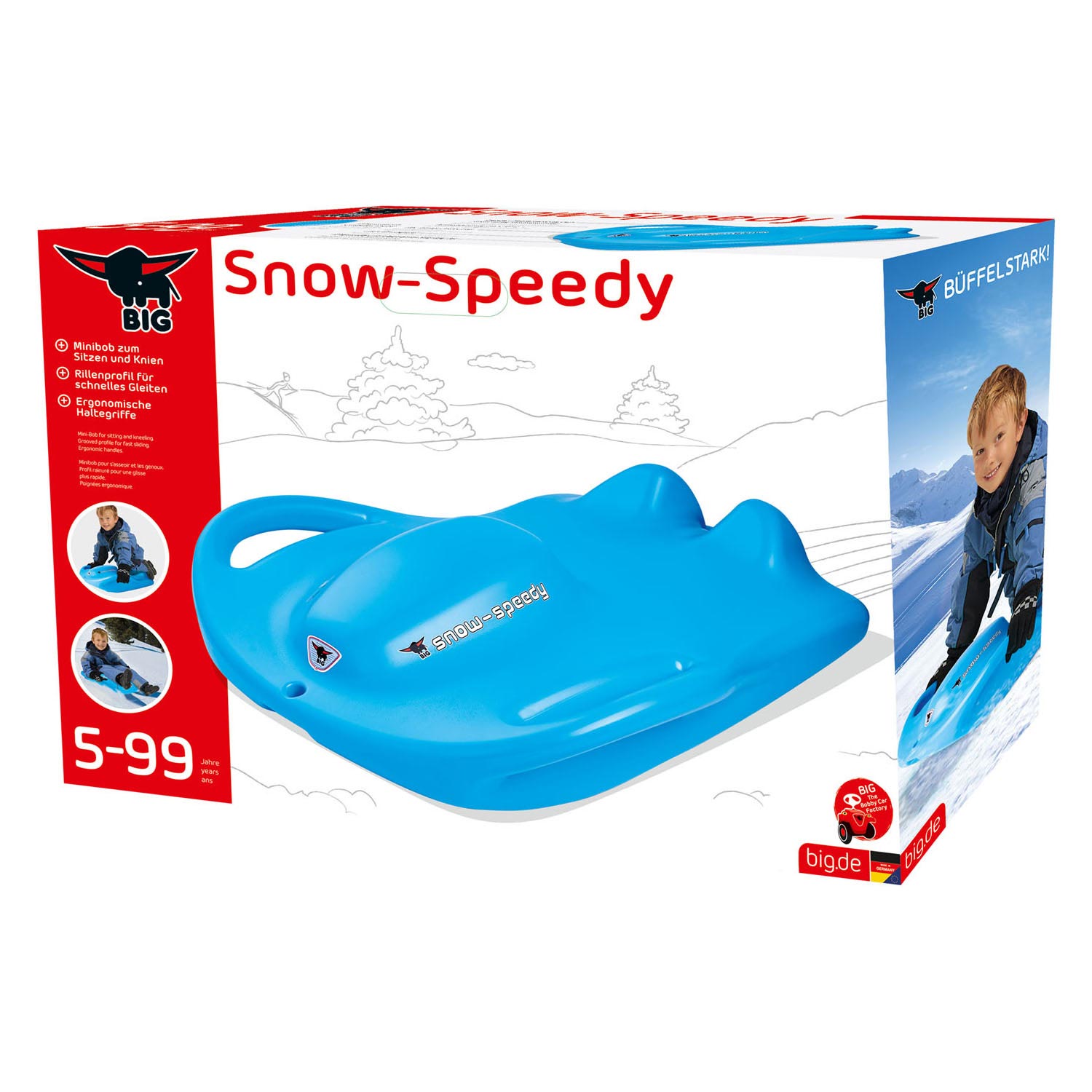 Big sneeuw speedy slee lichtblauw