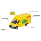 Majorette grand series mercedes-benz sprinter dhl metaal licht en geluid 12,5 cm speelgoedvoertuig