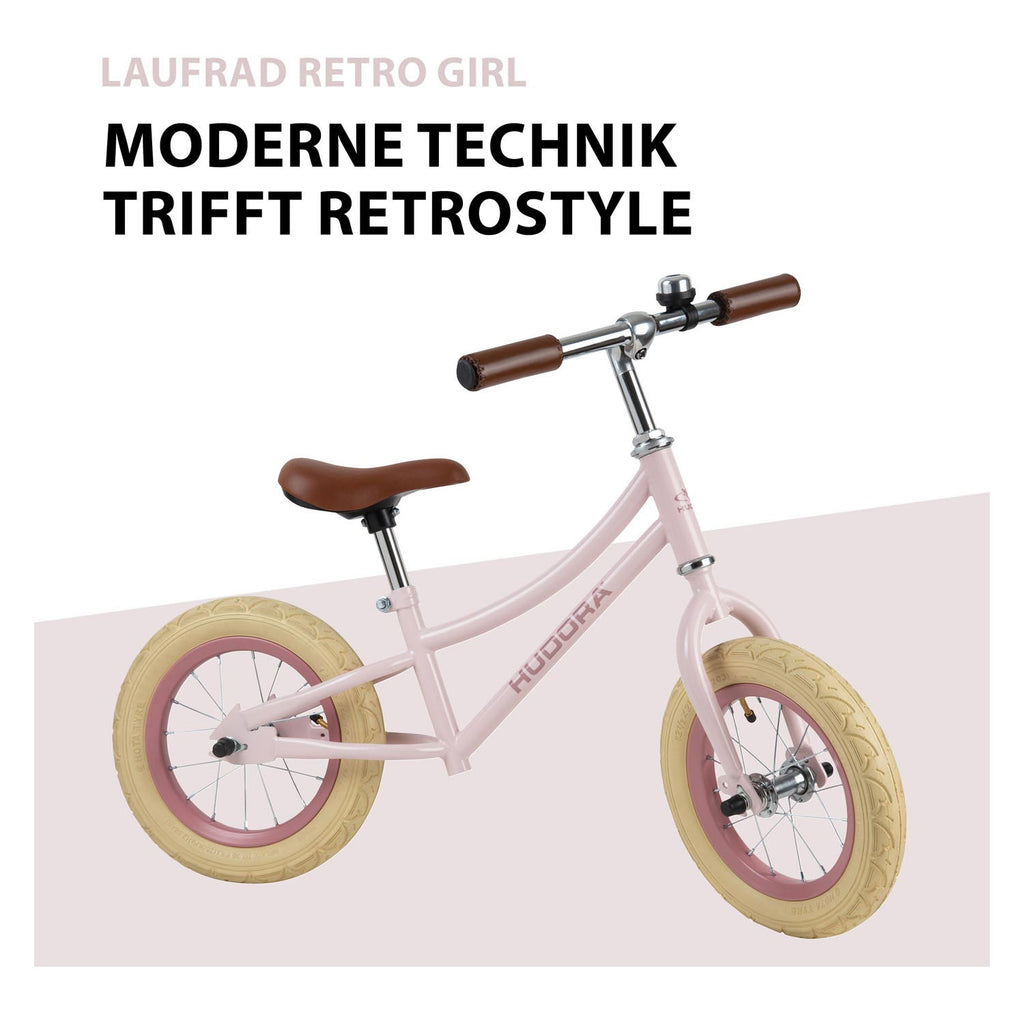 hudora loopfiets vintage roze