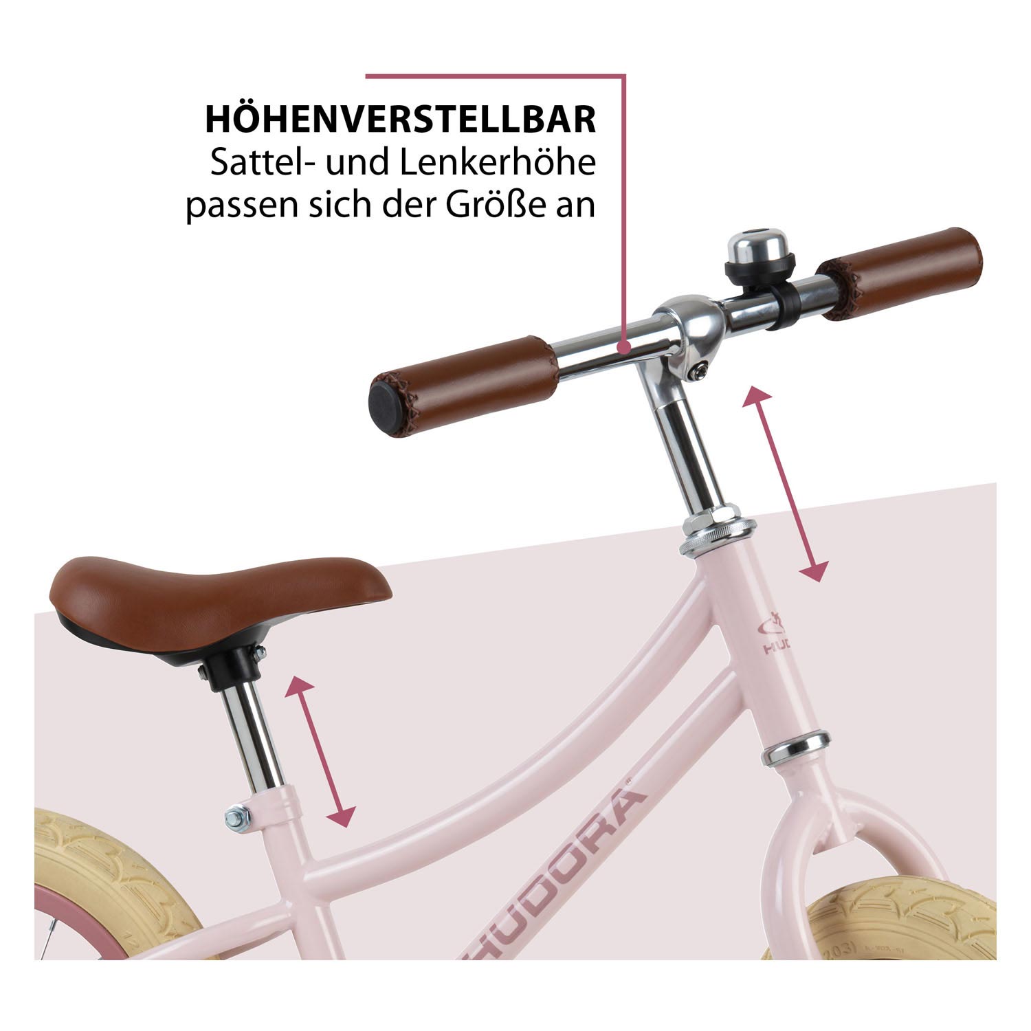 hudora loopfiets vintage roze