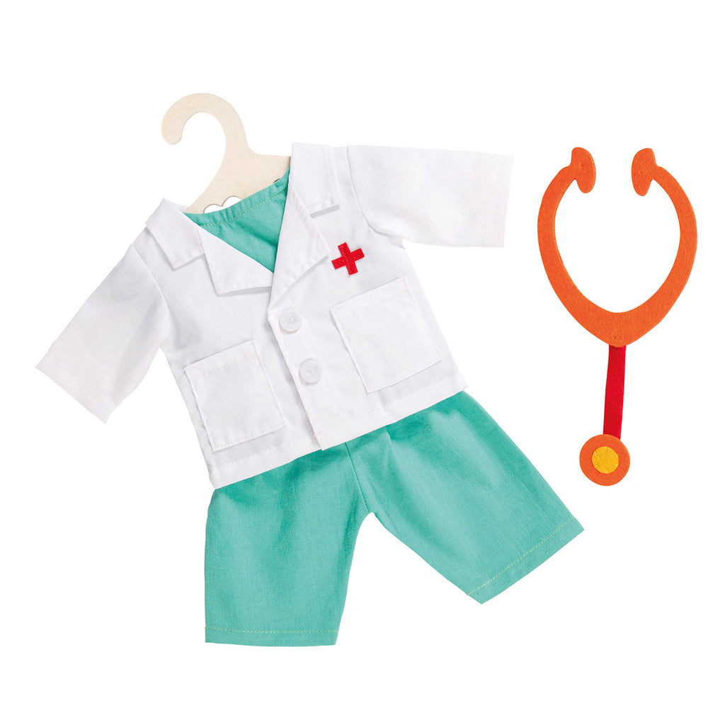 Heless poppen doktersoutfit met stethoscoop, 28-35 cm