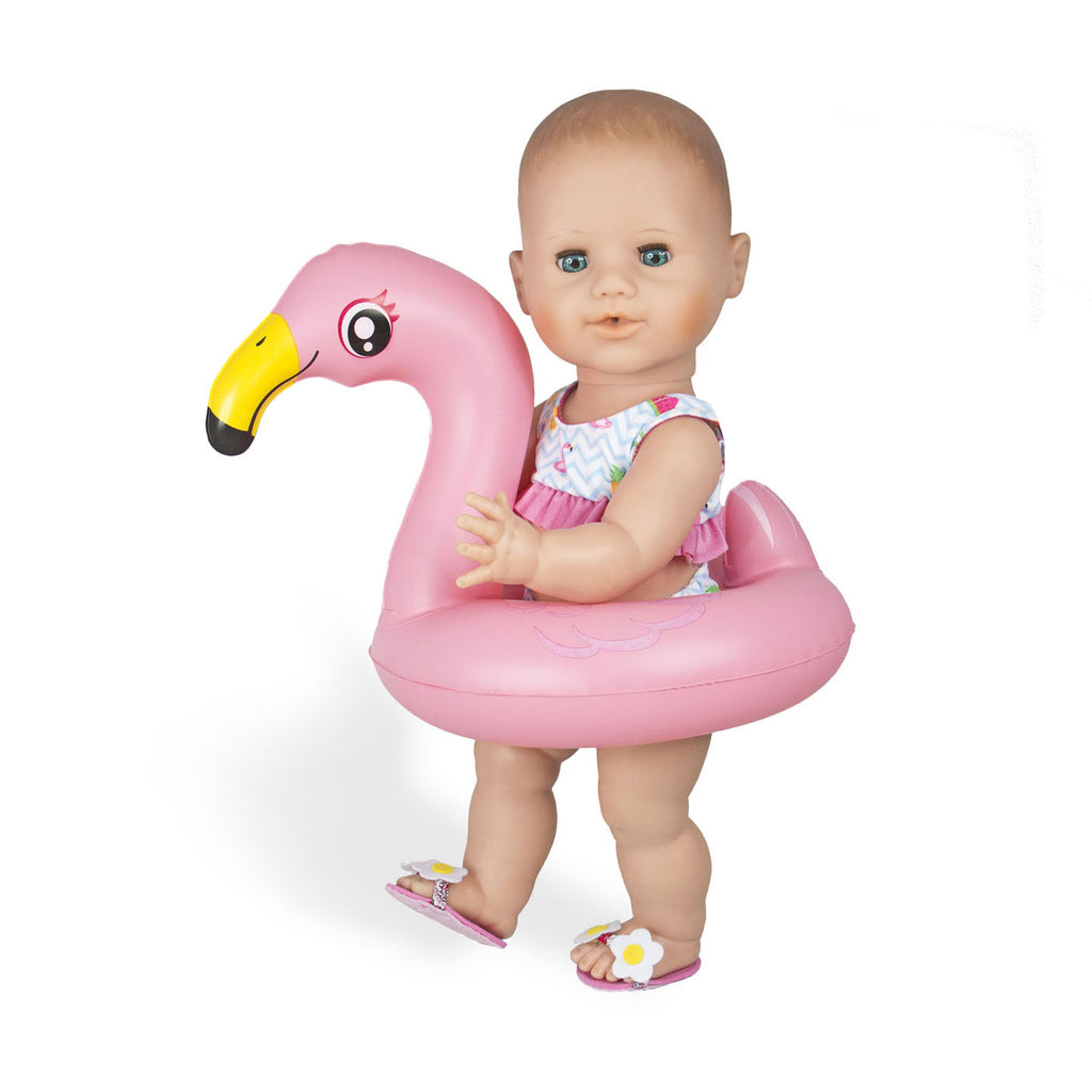 Heless poppen zwemset flamingo, 35-45 cm