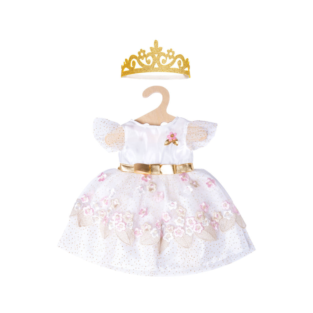 heless poppenjurk prinses met kroon, 35-45 cm