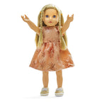 Heless poppen glitterjurk rose gold, 28-35 cm