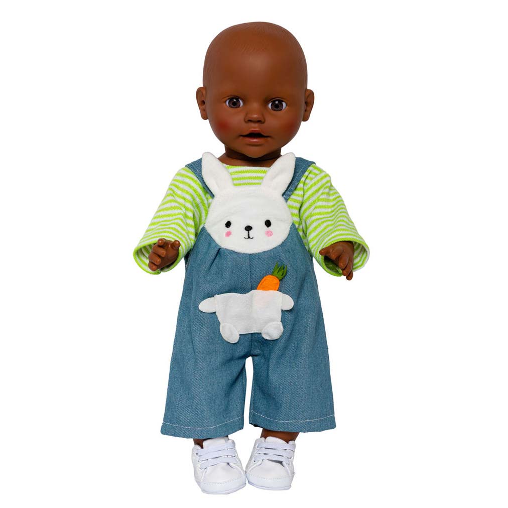Heless poppen tuinbroek met gestreept shirt bunny lou, 35-45 cm