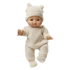 Heless poppen brei overall ecru, 28-35cm