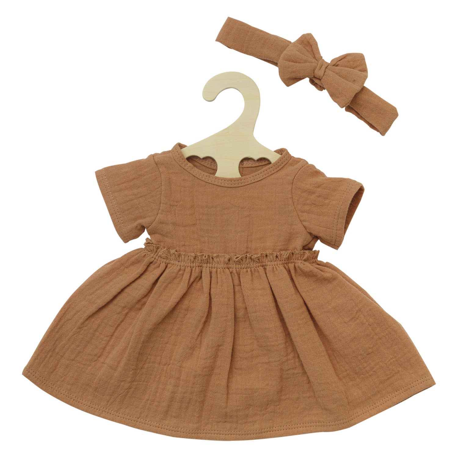 heless poppenjurk bruin met ruches, 35-45 cm