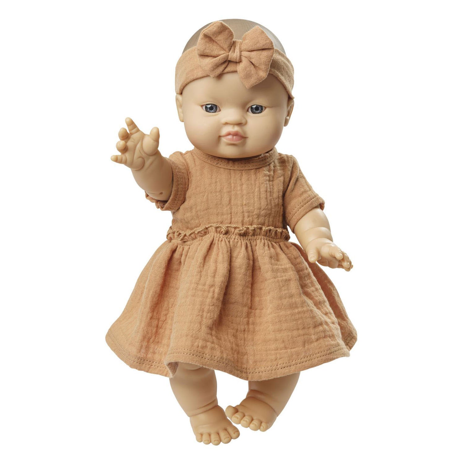 heless poppenjurk bruin met ruches, 35-45 cm