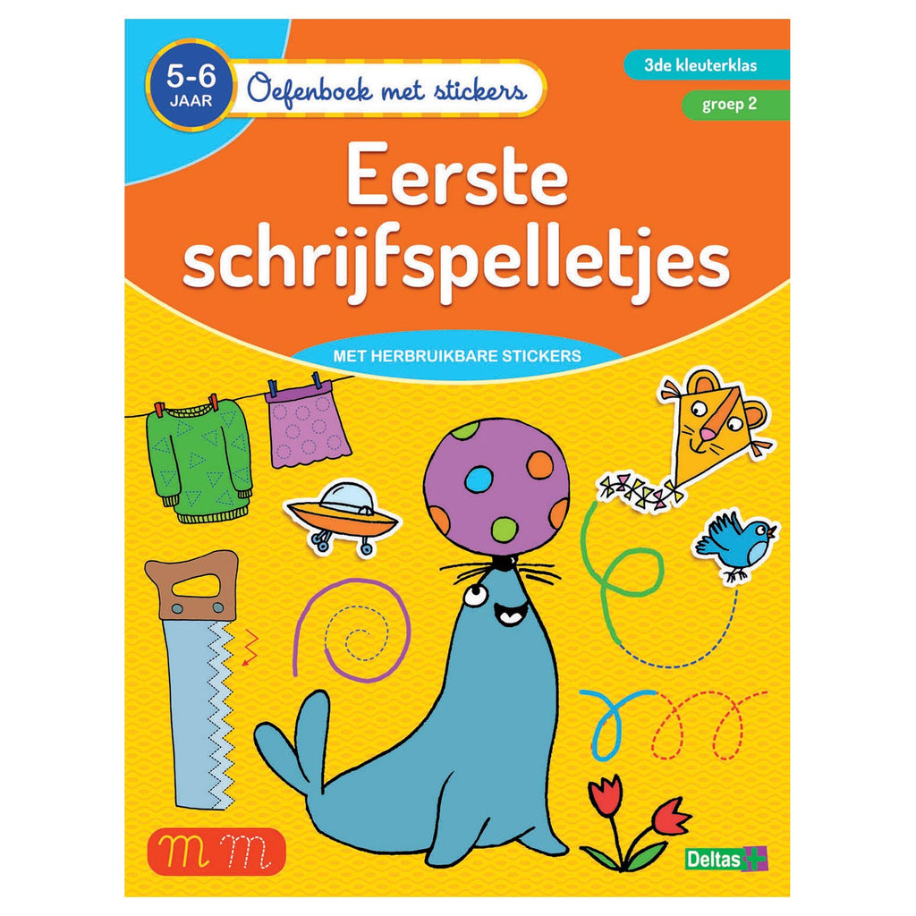 Deltas oefenboek met stickers-eerste schrijf