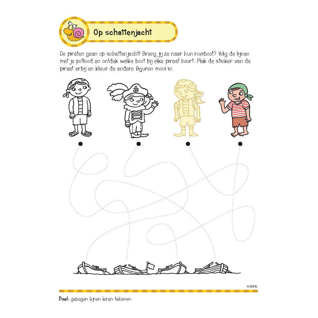 Deltas oefenboek met stickers-eerste schrijf