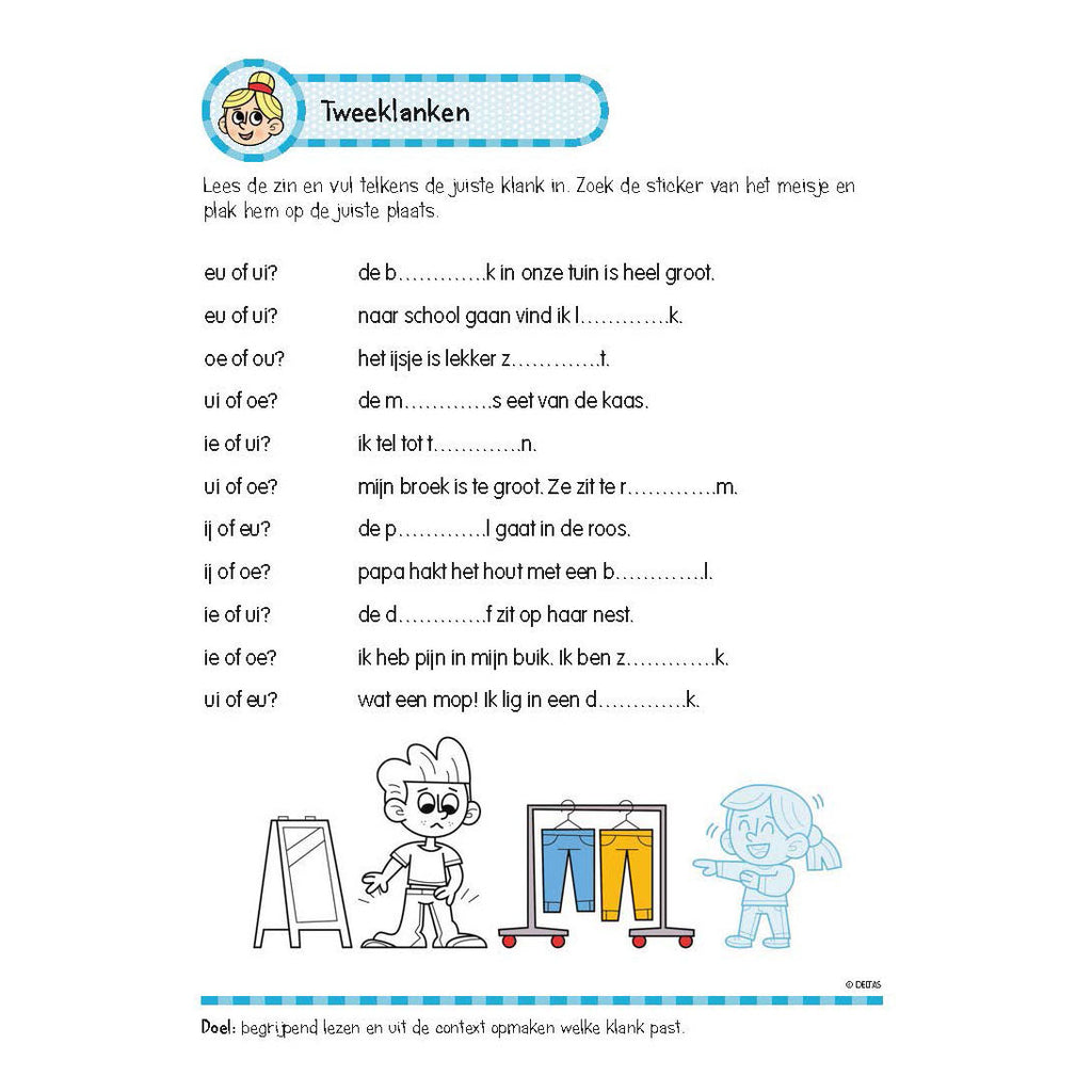 Deltas oefenboek met stickers- leuke lees