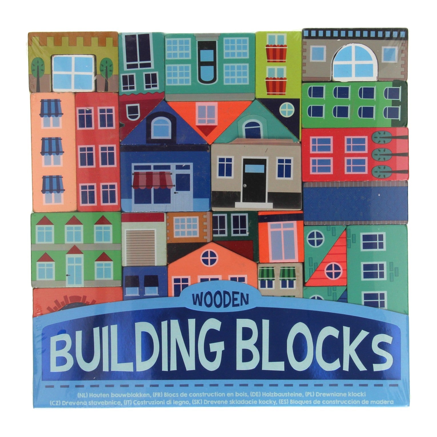 Toi-toys toi toys houten bouwblokken stad