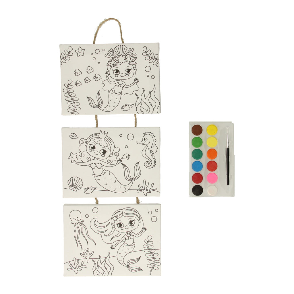 Wins holland canvas schilderijen aan touw - zeemeermin, 3st