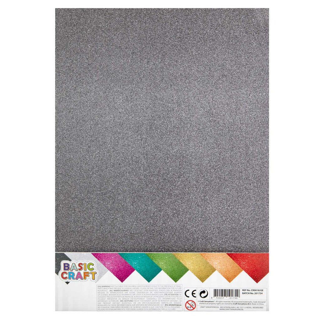Grafix glitterpapier a4 8 vel