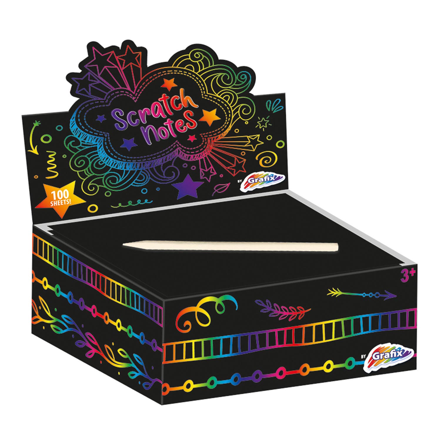 Grafix scratch notes 100 sheets + pen