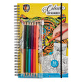Grafix kleuren op nummer kleurboek met kleurpotloden.