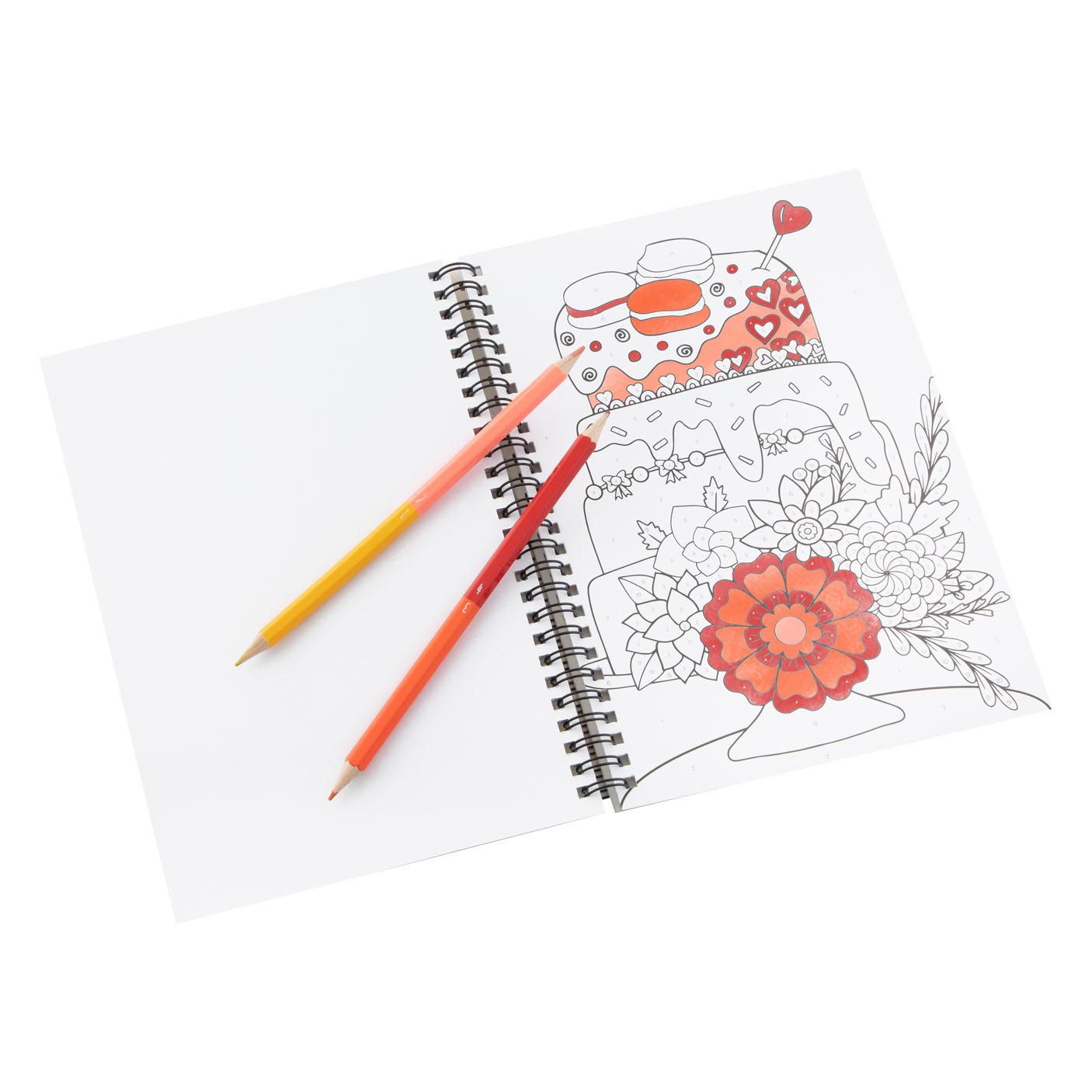 Grafix kleuren op nummer kleurboek met kleurpotloden.