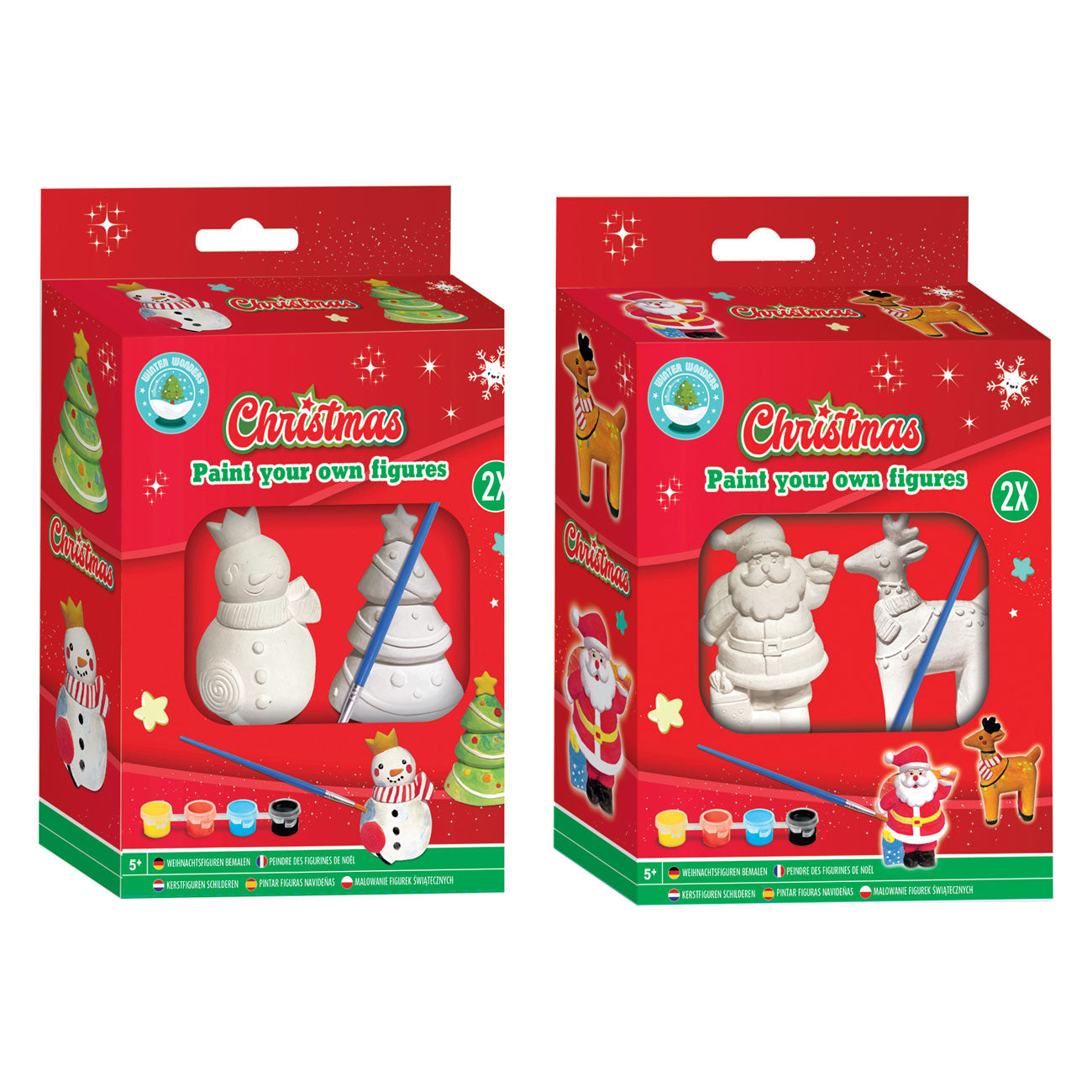 Grafix schilder je eigen kerstfiguren, set van 2 stuks