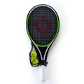 Tennisracket met hoes en 2 ballen - groen