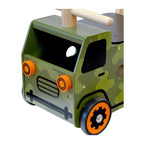 I'm toy loop- en duwwagen legertruck
