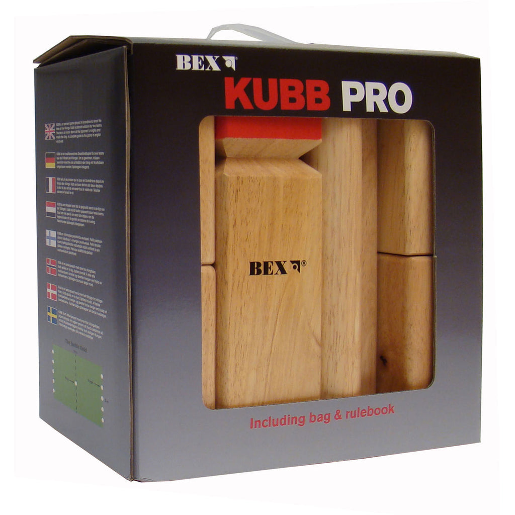 Bex kubb pro rubberhout met rode koning