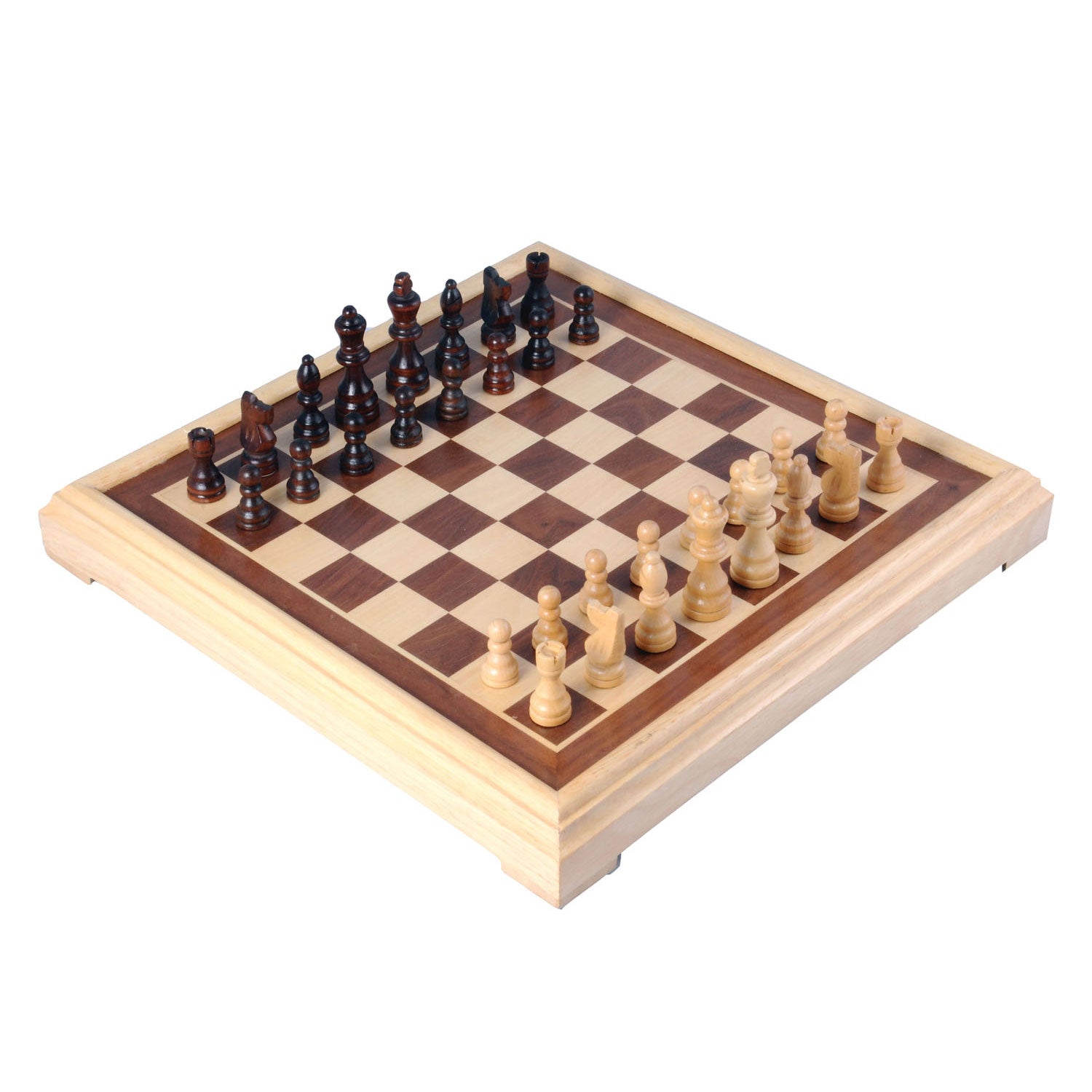 Engelhart essenhouten schaakspel opklapbaar - 30x30x5,5cm
