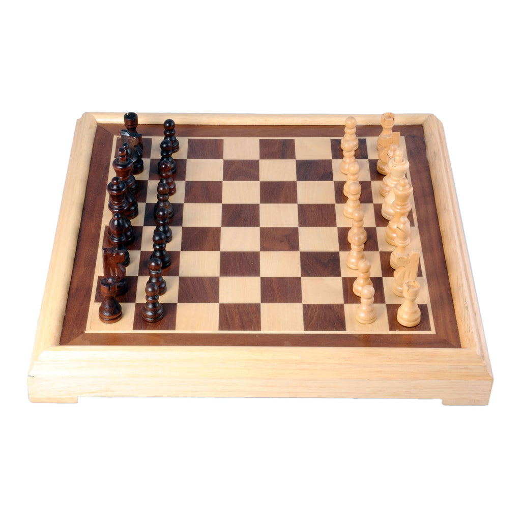 Engelhart essenhouten schaakspel opklapbaar - 30x30x5,5cm
