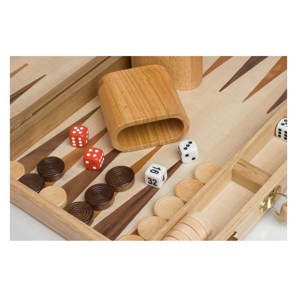 Engelhart backgammon 15 hout ingelegd